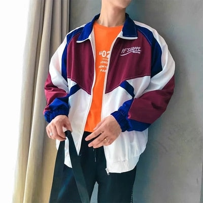 Hip Hop Spring Men's Fashion Hit Color Casual Baseball Uniform Jackets Mens Streetwear Wild Loose Harajuku Bomber Jacket S-3XL-0