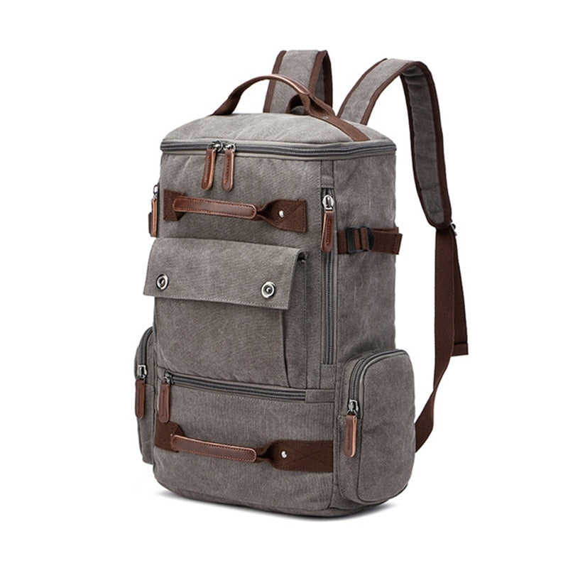 Men's Backpack Vintage Canvas Backpack School Bag Men's Travel Bags Large Capacity Backpack  Laptop Backpack Bag High Qualit-1