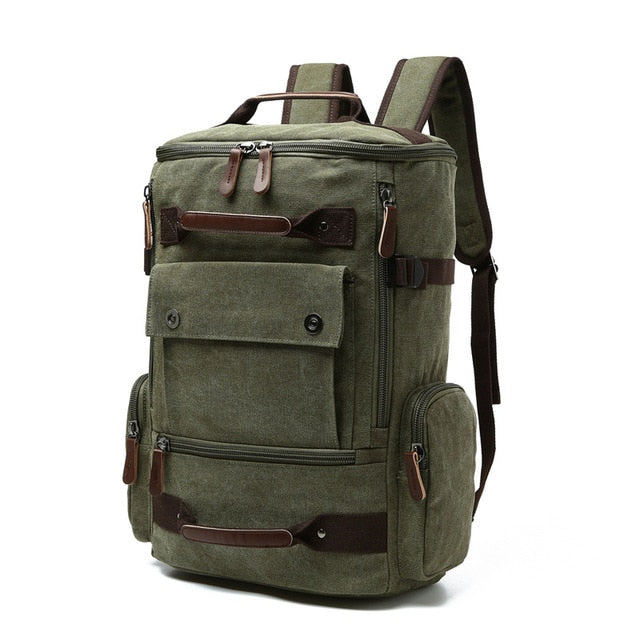 Men's Backpack Vintage Canvas Backpack School Bag Men's Travel Bags Large Capacity Backpack  Laptop Backpack Bag High Qualit-3