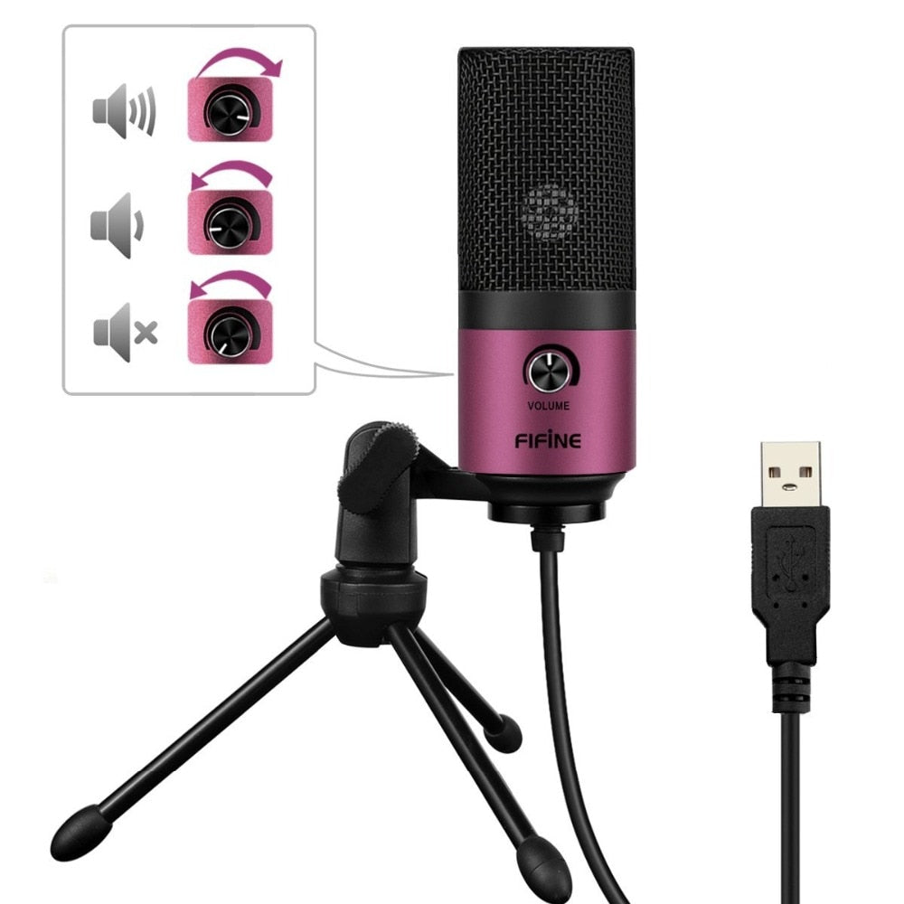 MIC Fifine Desktop Condenser Microphone for YouTube Videos Live Broadcast Online Meeting Skype suit for Windows Laptop-3