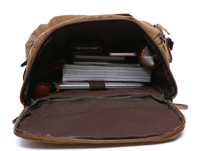Men's Backpack Vintage Canvas Backpack School Bag Men's Travel Bags Large Capacity Backpack  Laptop Backpack Bag High Qualit-11