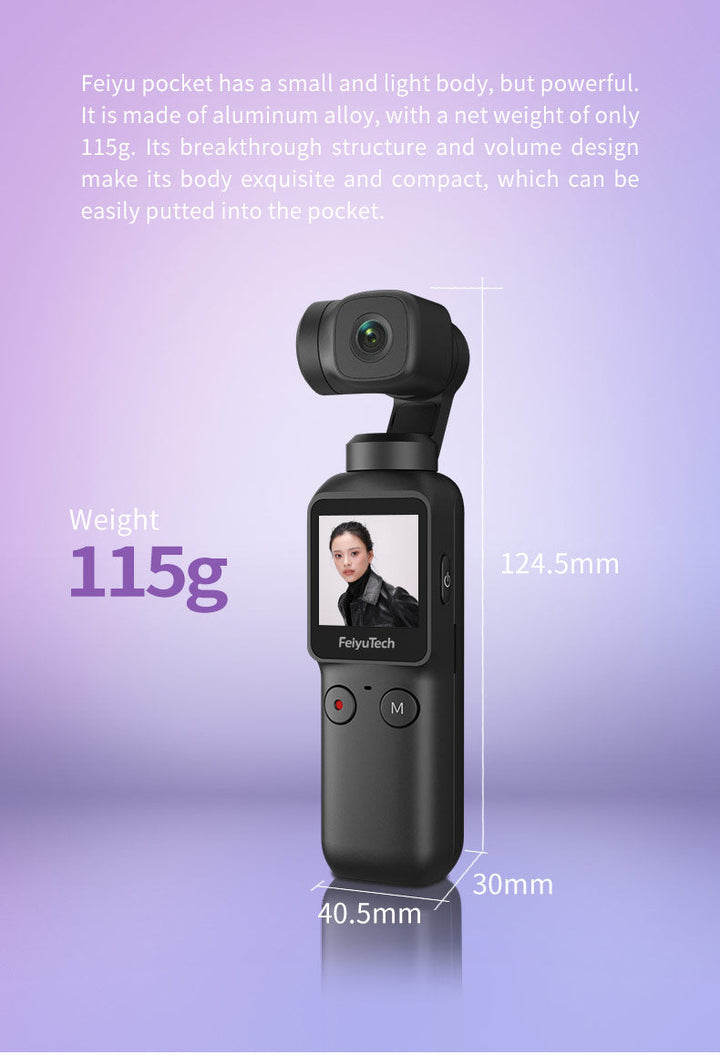 Pocket  3-Axis Pocket Gimbal Camera Stabilizer 4K HD 120° Wide Angle Built-in Wi-Fi control Attachable to Smartphone Used-10