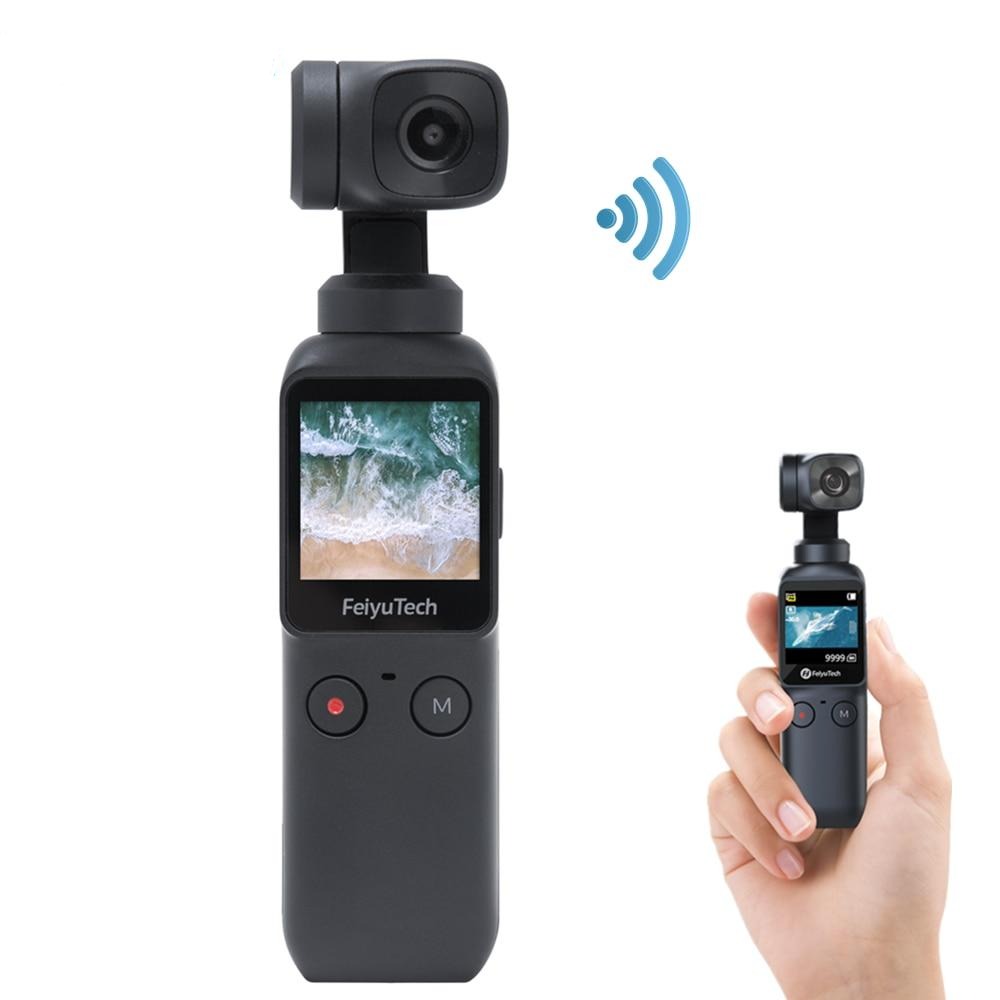 Pocket  3-Axis Pocket Gimbal Camera Stabilizer 4K HD 120° Wide Angle Built-in Wi-Fi control Attachable to Smartphone Used-0