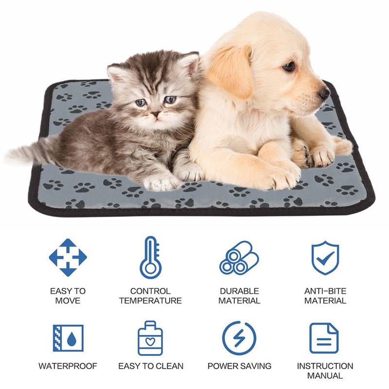 Pet Dog Cat Electric Heating Pad Winter Warm Carpet for Animals Temperature Adjusted Waterproof Warming Mat Carpet Heated Pads-1