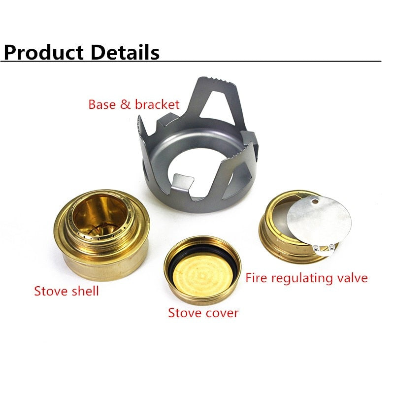 High Quality Outdoor Picnic Stove New Mini Ultra-light Spirit Combustor Alcohol Stove Camping Furnace Camping Portable Folding-8