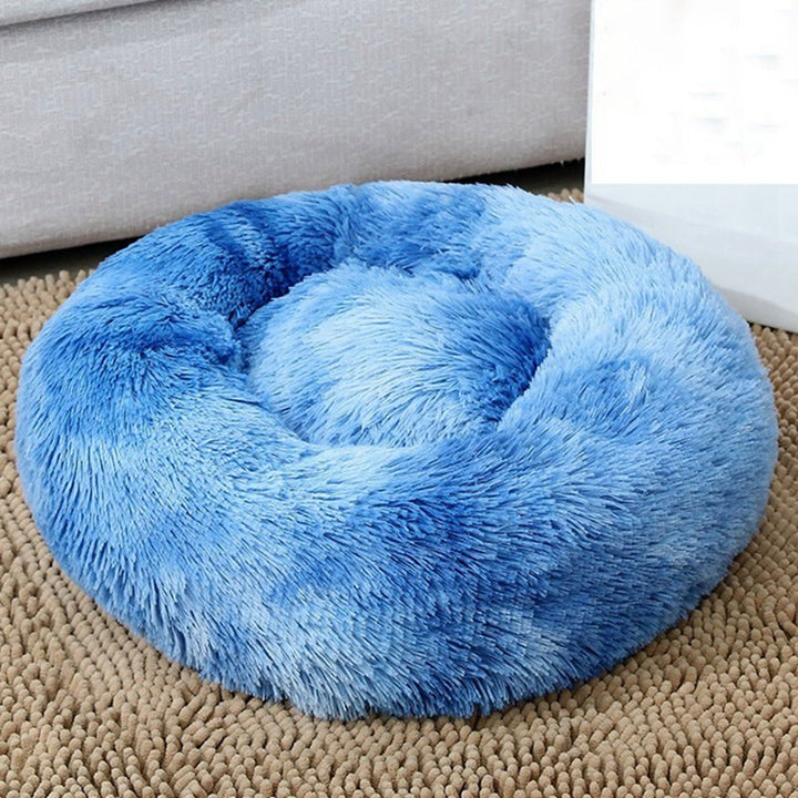 Round Cat Bed Warm Sleeping Cat Nest For Dogs Basket Pet Products Cushion Soft Long Plush Cat Pet Bed Mat Cat House Animals Sofa-5