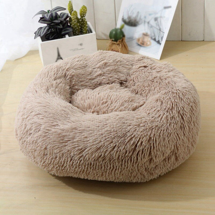Round Cat Bed Warm Sleeping Cat Nest For Dogs Basket Pet Products Cushion Soft Long Plush Cat Pet Bed Mat Cat House Animals Sofa-9