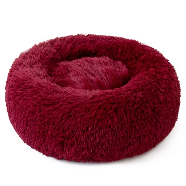 Round Cat Bed Warm Sleeping Cat Nest For Dogs Basket Pet Products Cushion Soft Long Plush Cat Pet Bed Mat Cat House Animals Sofa-1