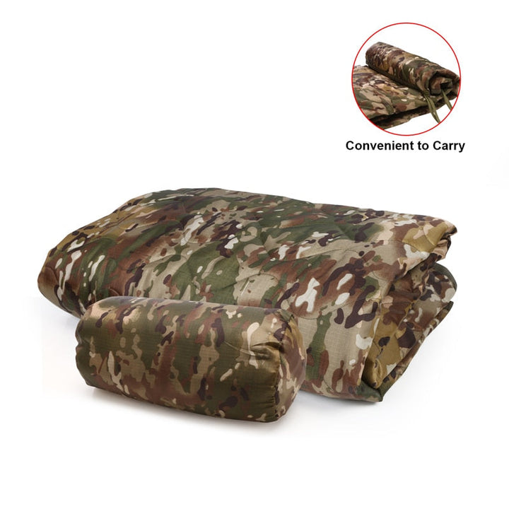 Tactical Army Poncho Liner Camouflage Water Repellent Woobie Quilted Blanket Suitable for Camping, Shooting, Hunting-5