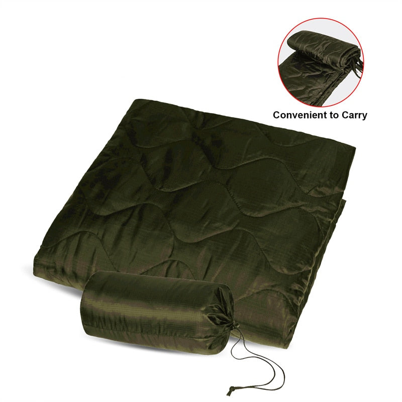 Tactical Army Poncho Liner Camouflage Water Repellent Woobie Quilted Blanket Suitable for Camping, Shooting, Hunting-3