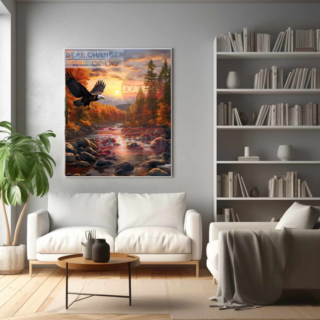 Autumn Scenery | Beautiful Changing Color Leaves Landscape | Square Canvas | Many Sizes