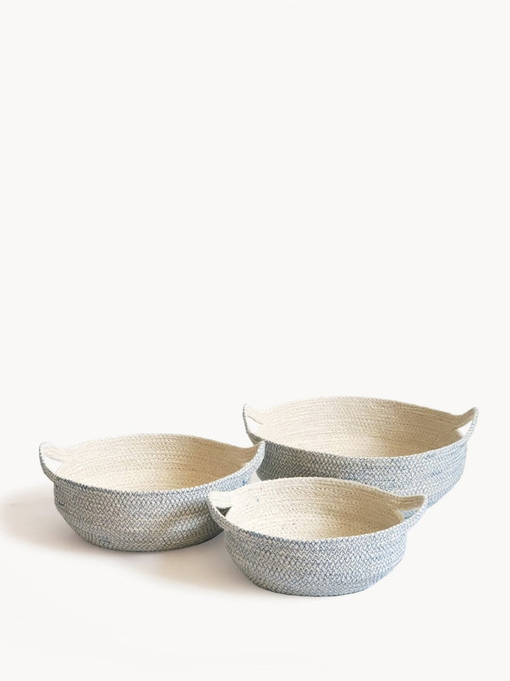 Amari Fruit Bowl - Blue Handwoven Jute Baskets