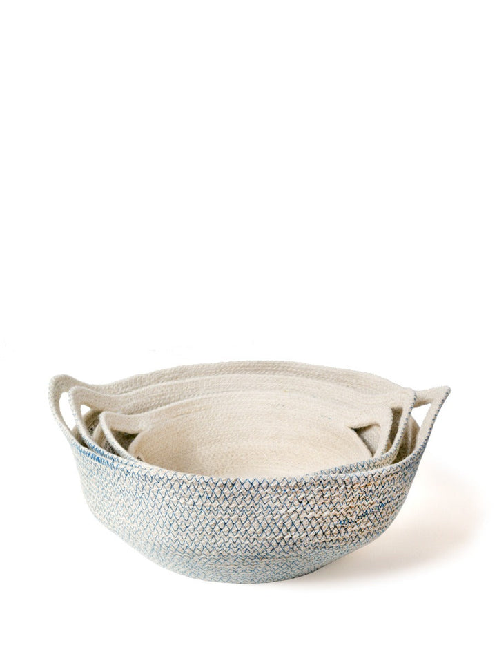 Amari Fruit Bowl - Blue Handwoven Jute Baskets