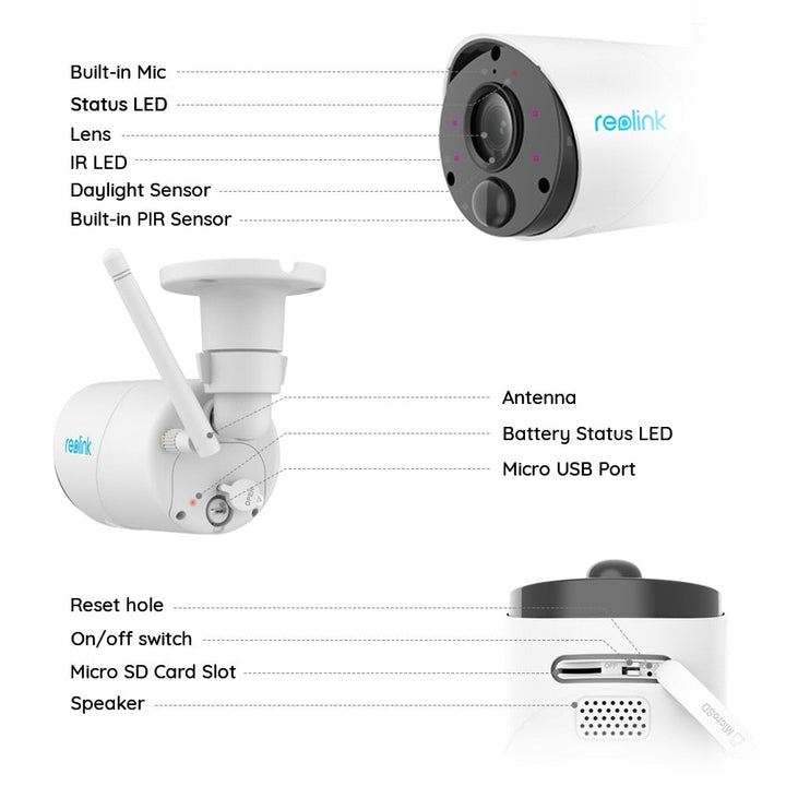 100% Wireless Security IP Camera Argus Eco and Solar Power Full HD 1080P Outdoor Video Surveillance