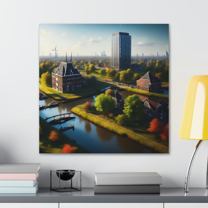 Netherlands Surrounding Water Landscape Canvas Art | 8K High Res | Home Office Living Room