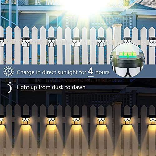 6 件装太阳能 LED 围栏后院灯户外