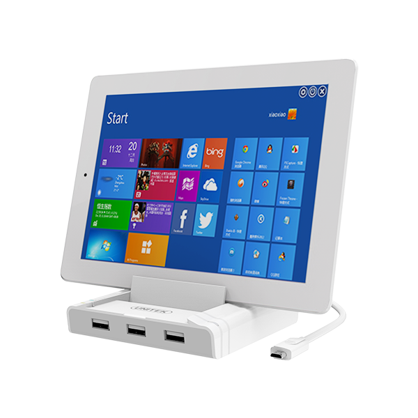 Android & Windows Tablet USB2.0 3-Port + Fast Ethernet OTG Dock - Micro USB - Deal Changer
