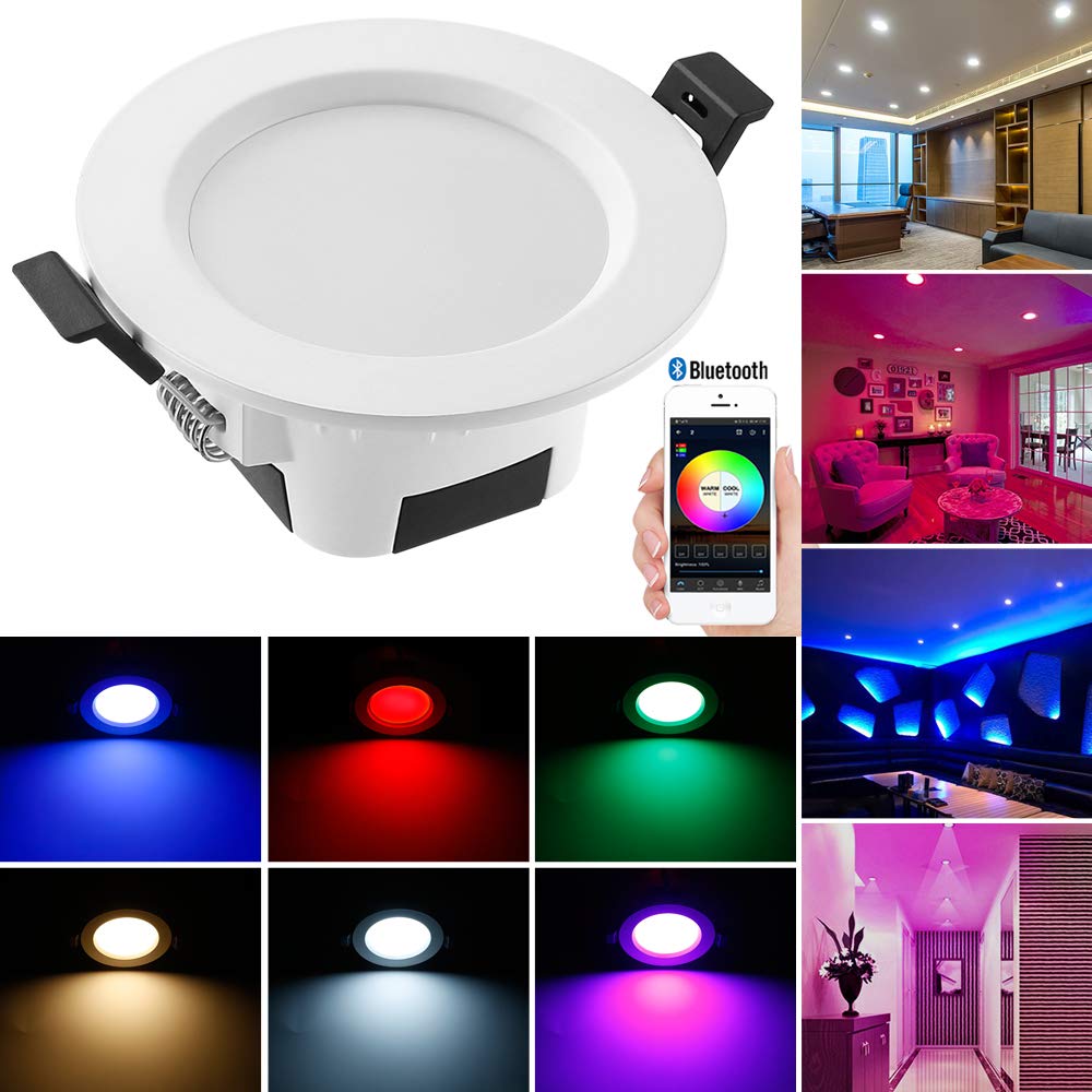16 Colors Spot Led Smart Downlight RGB/WW/CW LED Ceiling Round Downlight Led Downlight Bluetooth APP Control Smart Light