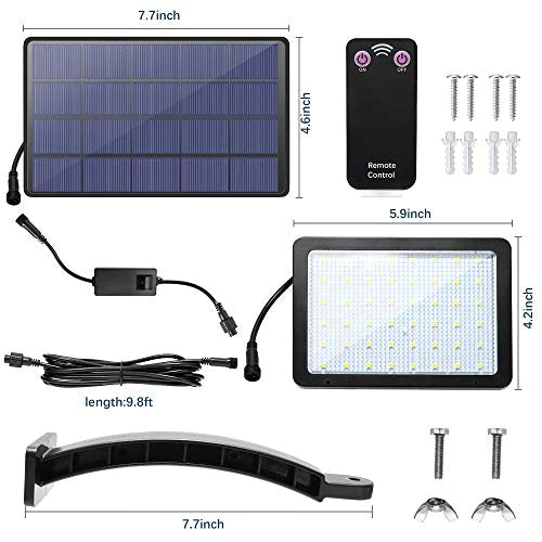 48 LED SOLAR LIGHTS OUTDOOR YARD W REMOTE CONTROL BLACK WHITE