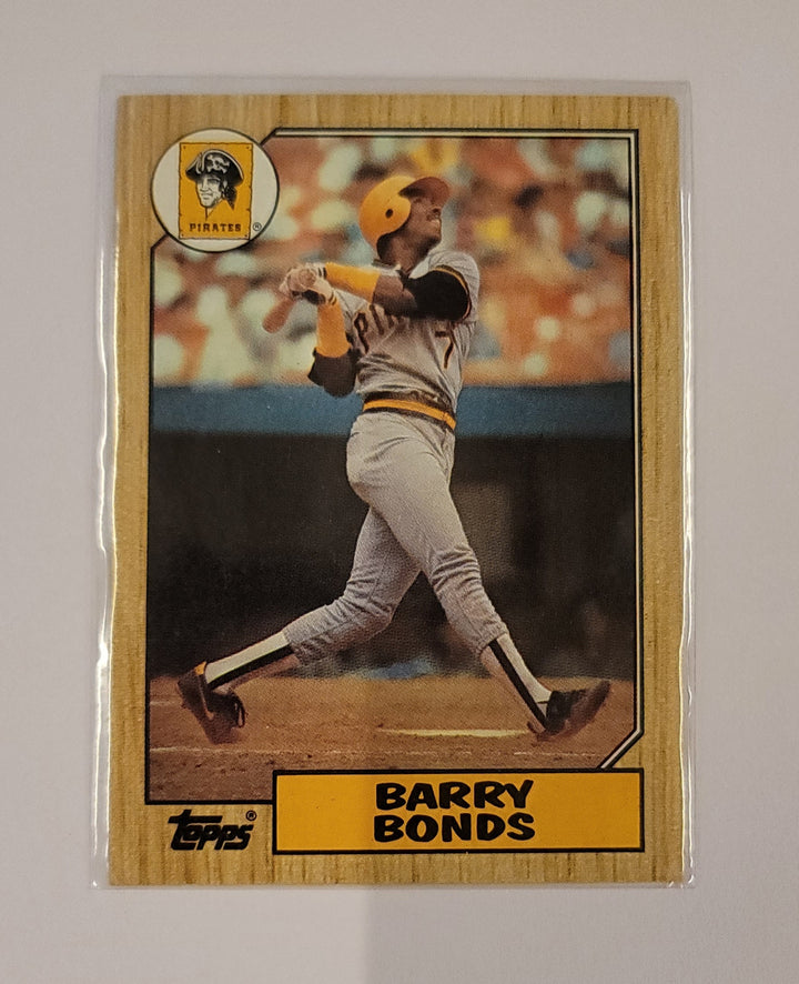 Barry Bonds 1987 Tarjeta de béisbol de novato Outfield Piratas de Pittsburgh *Error raro*