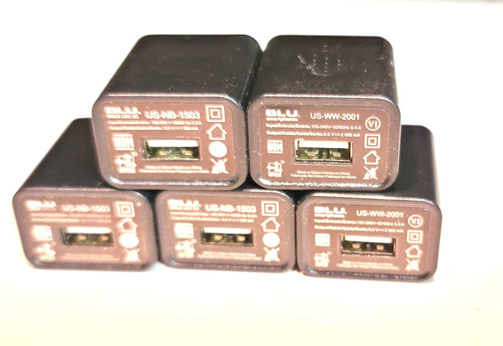 Paquete de 5 cargadores de pared de CA 5V 1.5a con cable micro USB de 3 pies