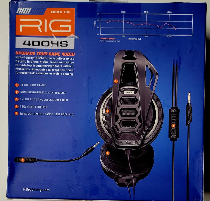 Nacon RIG 400HS Wired Stereo Gaming Headset for Sony PlayStation 4 - Black