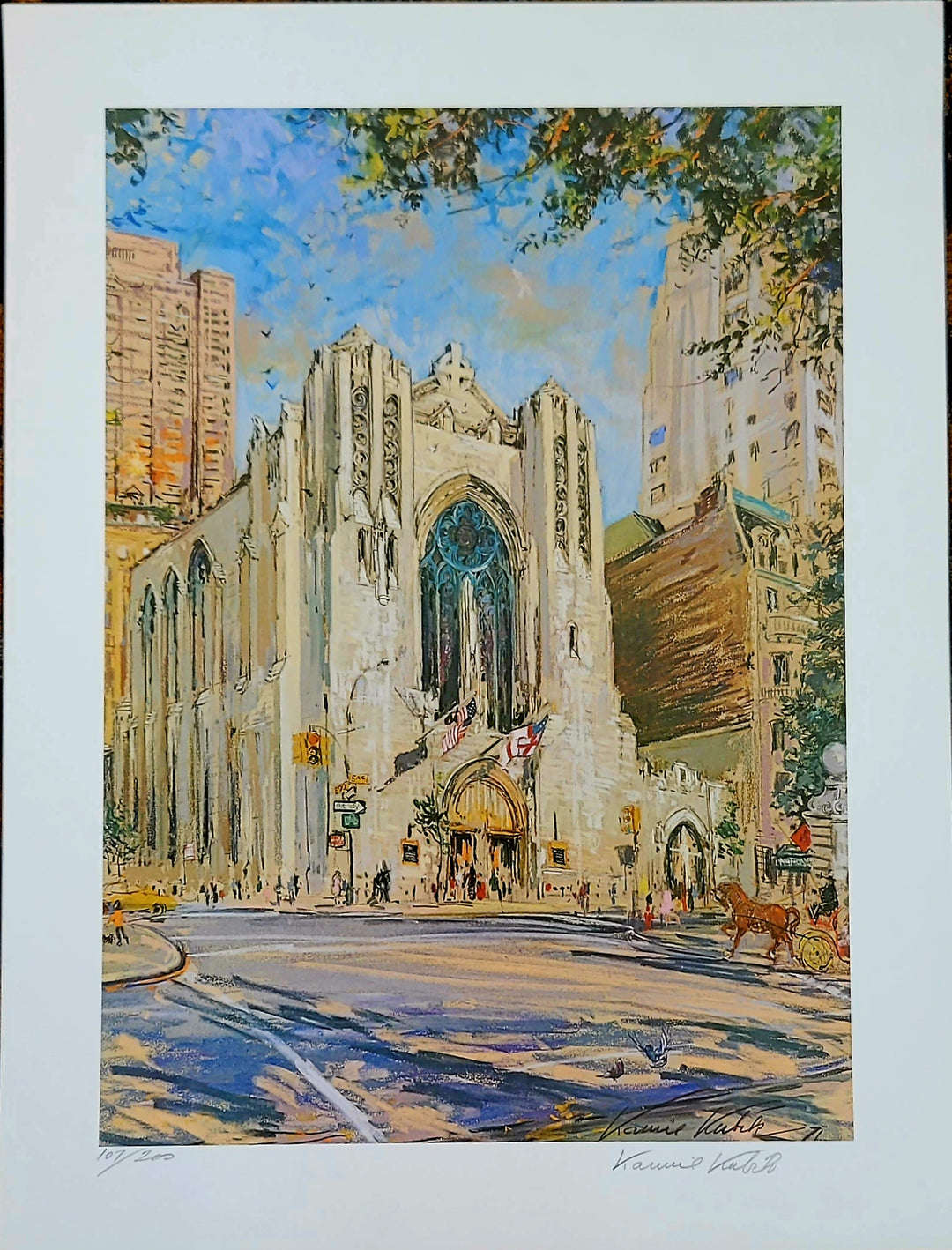 Church of Heavenly Rest - Litograph 11" x 15" - New York City - Church 5th Ave