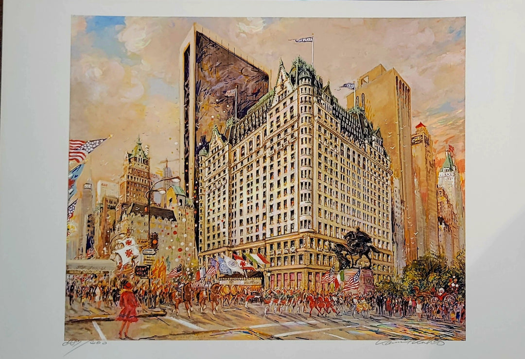 The Plaza Hotel - Litograph 22" x 29" -  NYC Manhattan Signed Czech Artist
