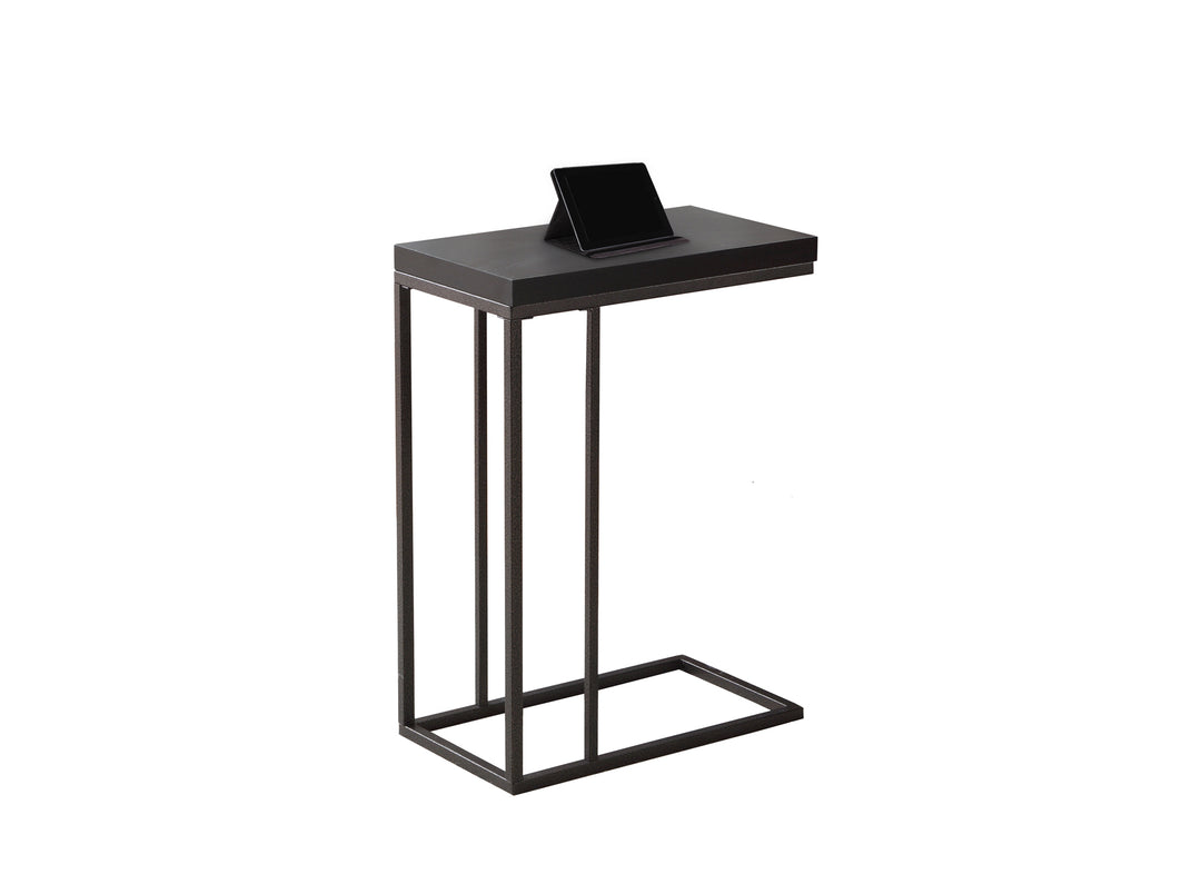 18.25" x 10.25" x 25.25" Cappuccino Particle Board Metal  Accent Table