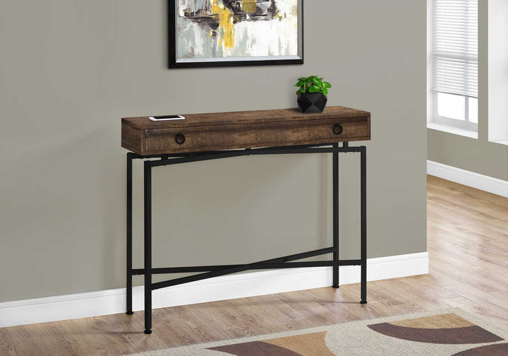 32.5" Particle Board Accent Table with Black Legs