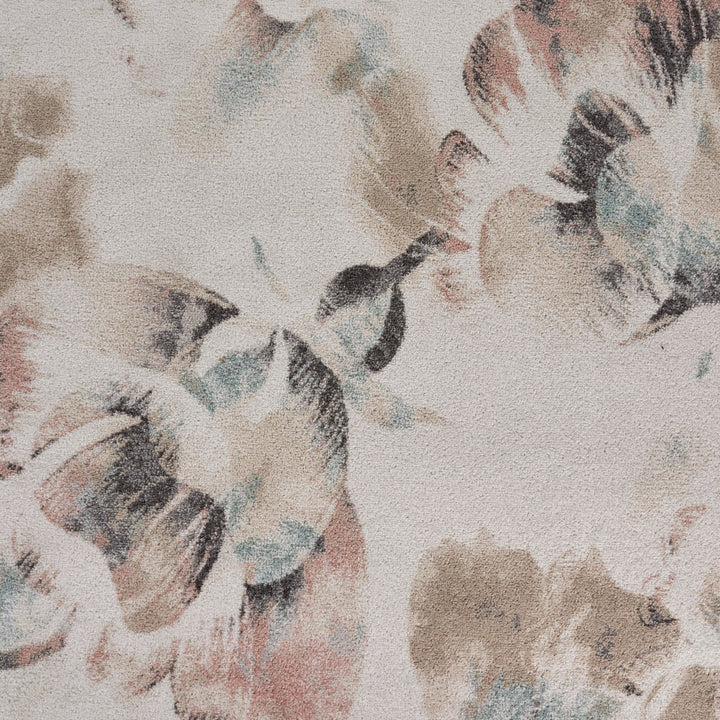 8’ x 10’ Ivory Soft Floral Artwork Area Rug