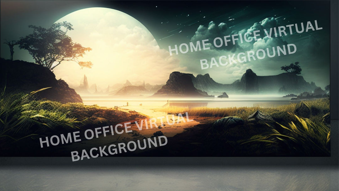 Zoom | Microsoft Teams Virtual Background: Modern Paradise Stunning Landscape HD 16:9 Digital Background