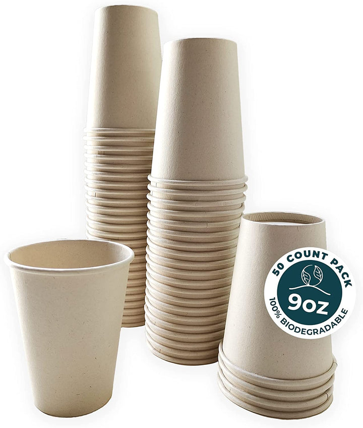 [150 unidades] Vasos desechables biodegradables de 16 oz | Fibra natural ecológica | Tazas frías y calientes