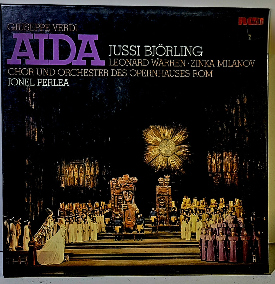 Giuseppe Verdi / Orchester Des Opernhauses Rom, Jonel Perlea, Jussi Björling, Leonard Warren, Zinka Milanov ‎– Aida LP