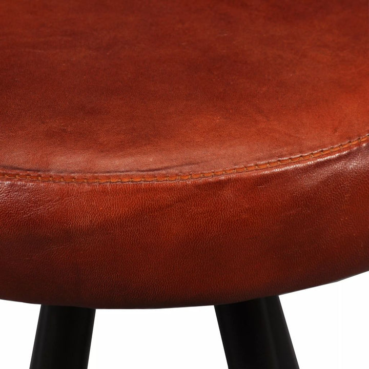 vidaXL 2/4x Bar Stools Genuine Leather Steel Bistro Pub Dining Chair Seating