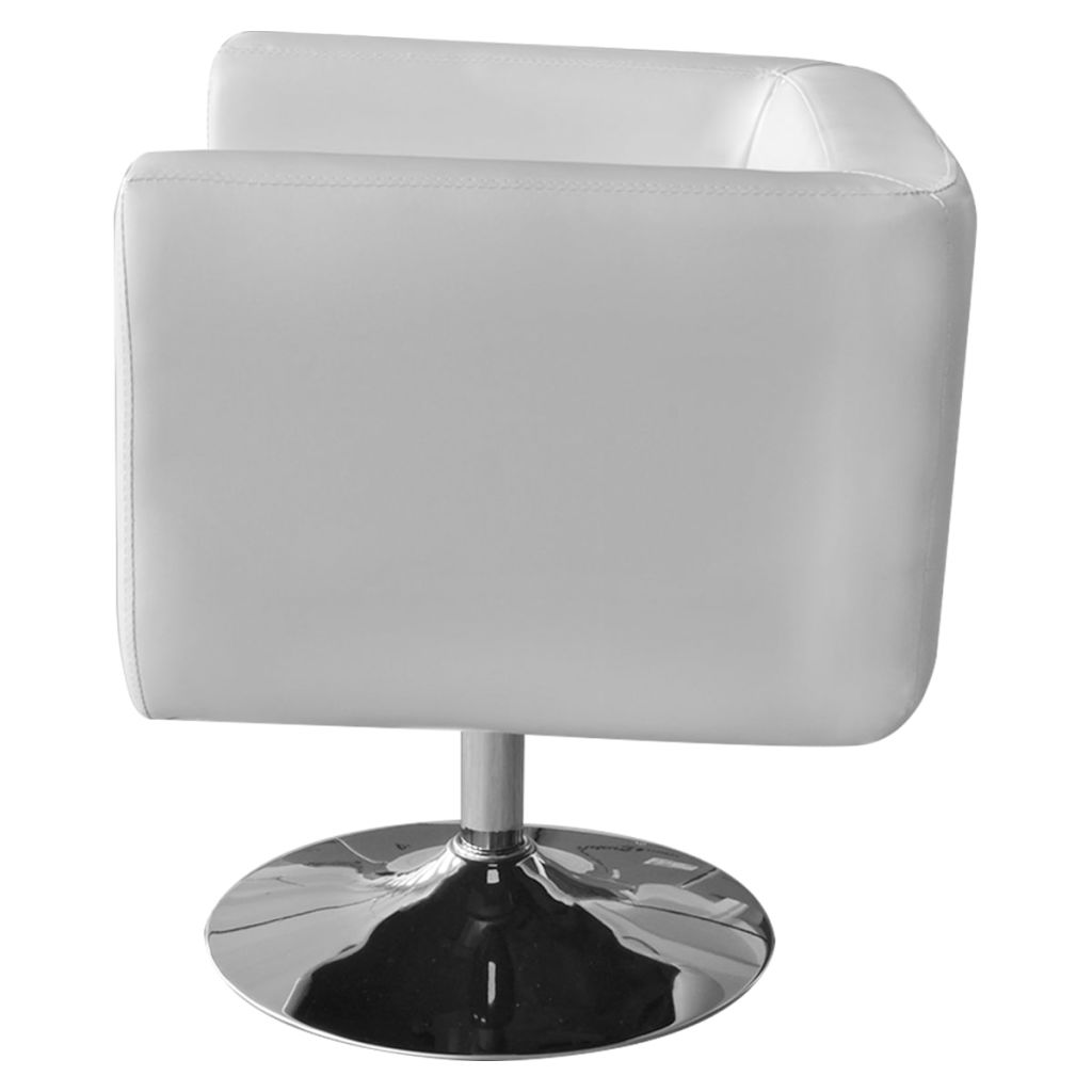 vidaXL Armchair with Chrome Base White Faux Leather