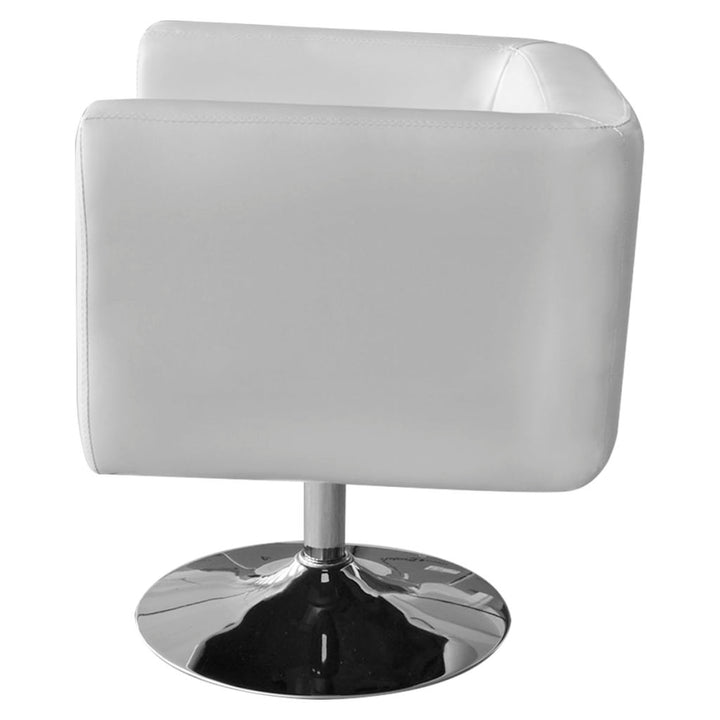 vidaXL Armchair with Chrome Base White Faux Leather