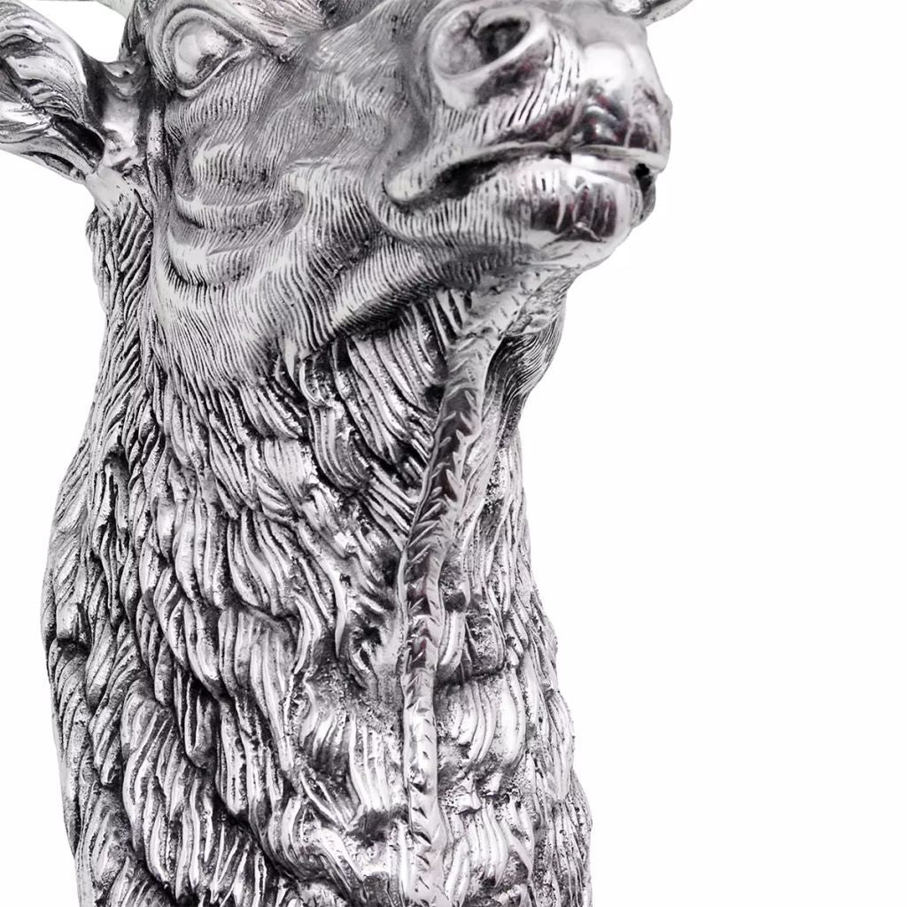 vidaXL Deer Head Decoration Wall-Mounted Aluminum Silver