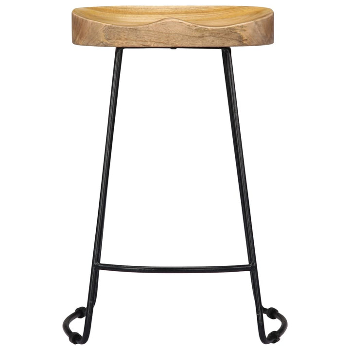 vidaXL 2x Solid Mango Wood Gavin Bar Stools Bistro Chairs Set Multi Sizes