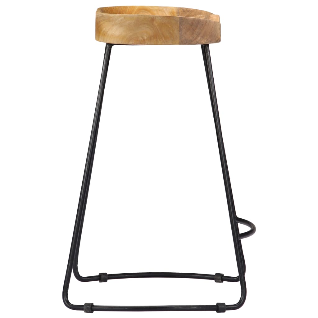 vidaXL 2x Solid Mango Wood Gavin Bar Stools Bistro Chairs Set Multi Sizes