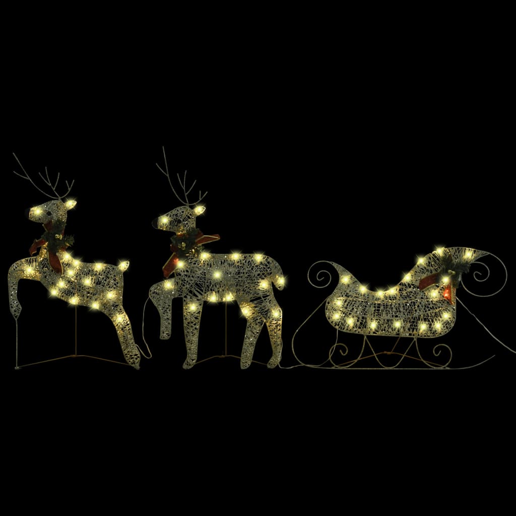 Reindeer & Sleigh Christmas Decoration 60 LEDs Decoration Multi Colors