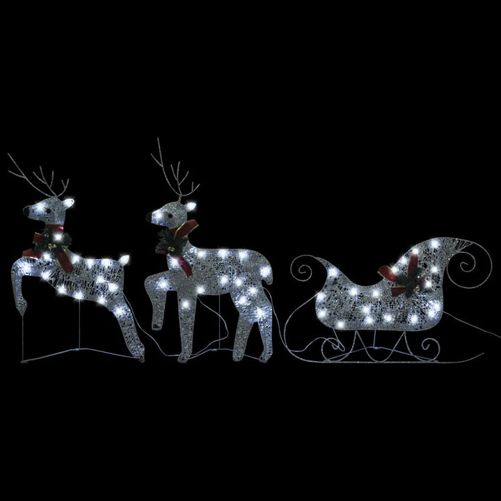 Reindeer & Sleigh Christmas Decoration 60 LEDs Decoration Multi Colors