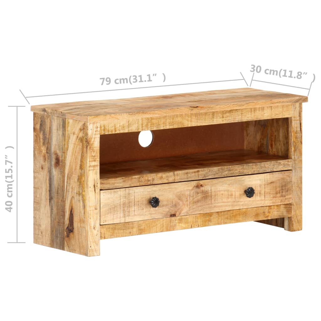 vidaXL TV Cabinet 31.1"x11.8"x15.7" Rough Mango Wood