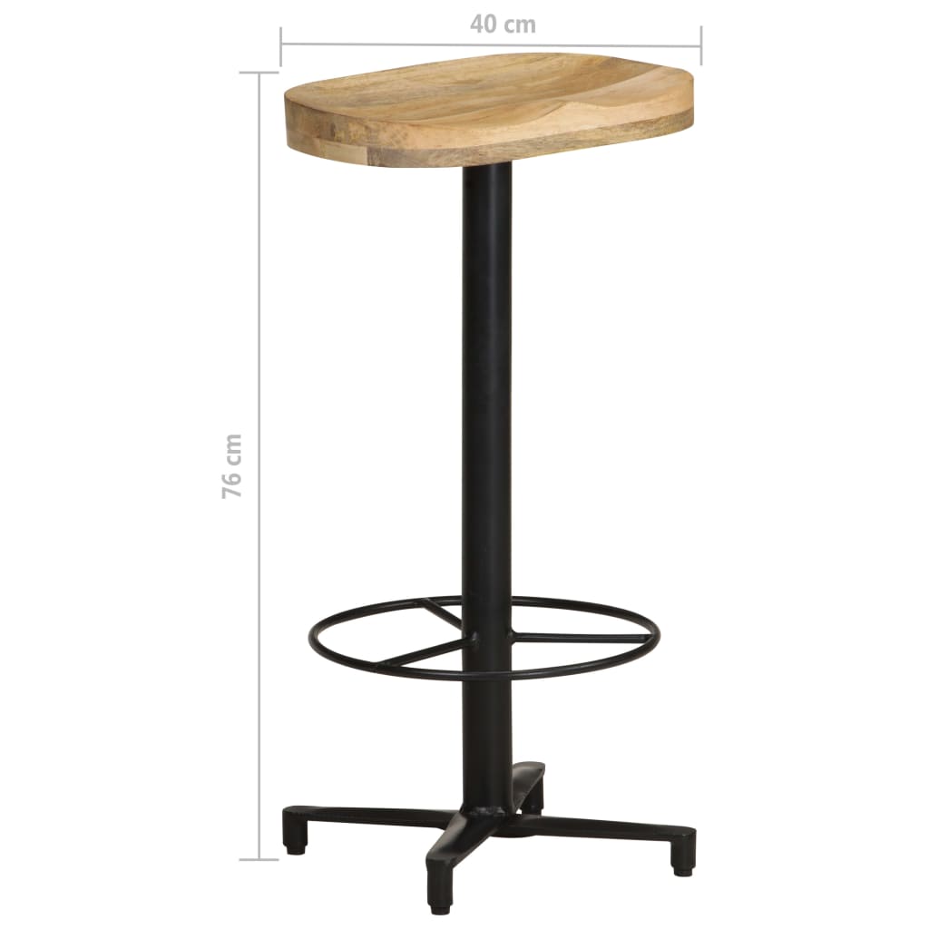 vidaXL 2x Solid Mango Wood Bar Stool Pub Counter Dining Room Chair Multi Sizes