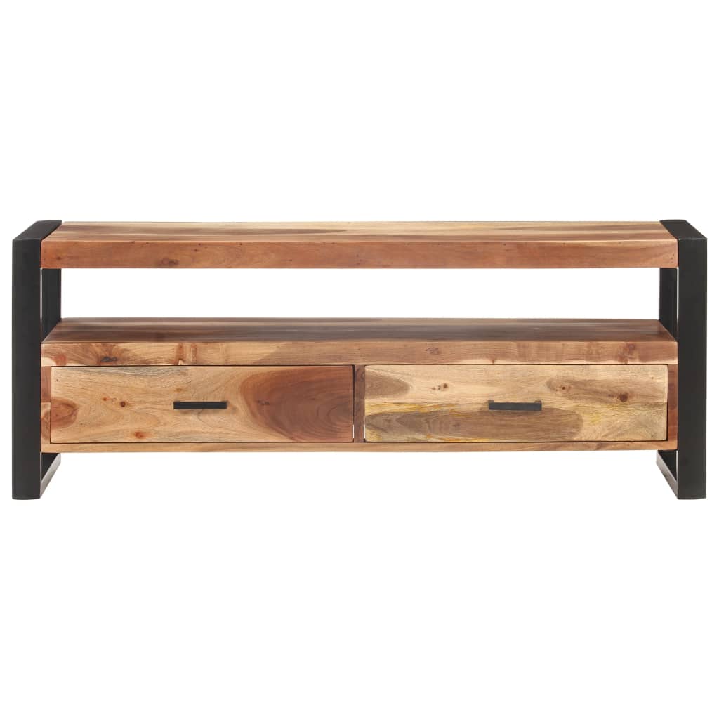 vidaXL TV Cabinet 47.2"x13.8"x17.7" Solid Wood with Sheesham Finish-3