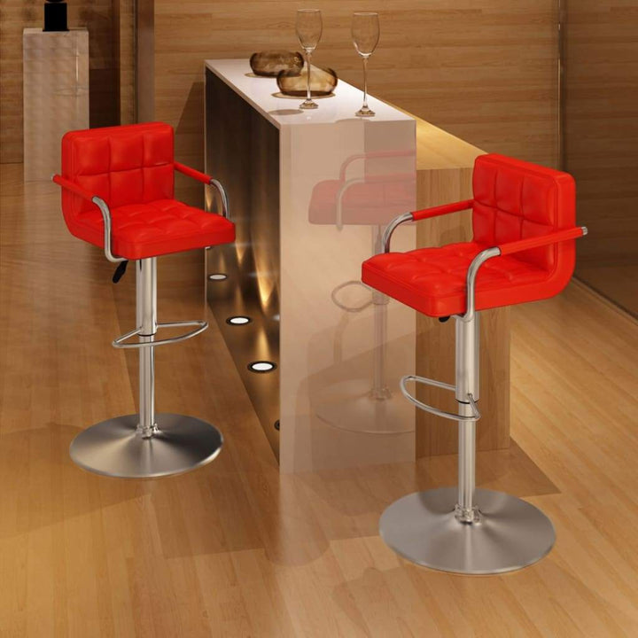 vidaXL 2x Bar Stool Faux Leather Kitchen Dining Room Seating Multi Colors