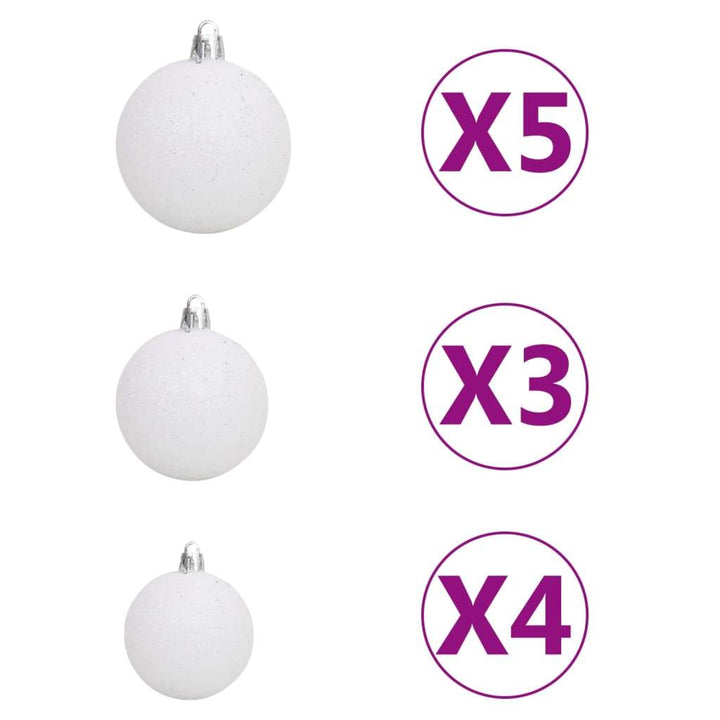 vidaXL 61/120x Christmas Ball Set with Peak and 150 LEDs Décor Multi Colors