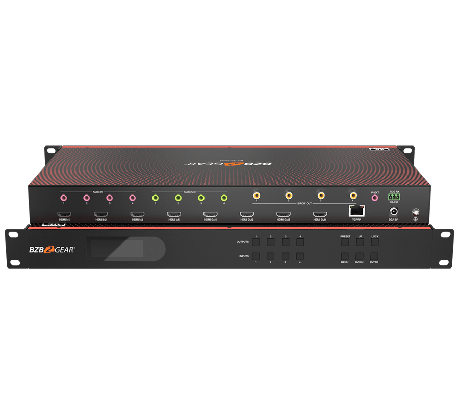 4X4 4K UHD Seamless HDMI Matrix Switcher/Video Wall Processor/MultiViewer with Scaler/IR/Audio/IP and RS-232
