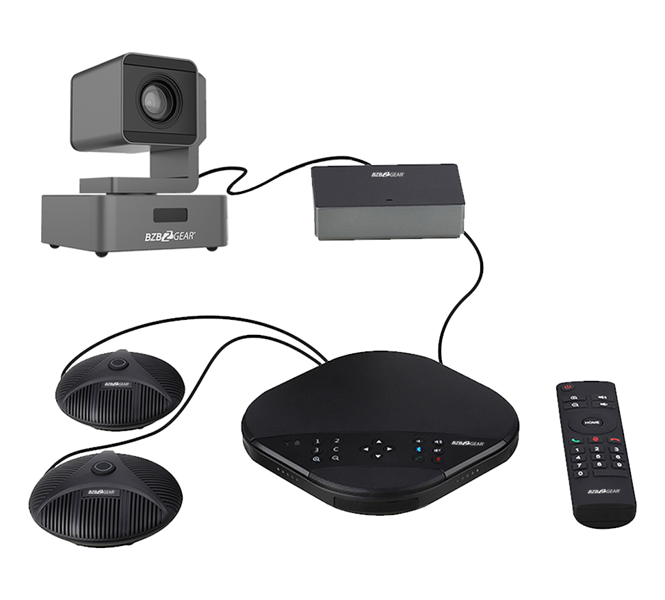 Conferencing Kit with 1080P FHD PTZ Camera Speakerphone and 2 Additional Mics