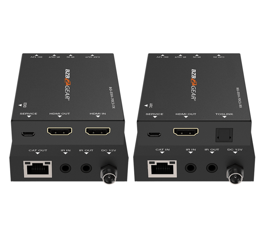 4K UHD HDMI Extender with Bi-directional IR/PoC/ARC and Audio De-embedding up to 230ft